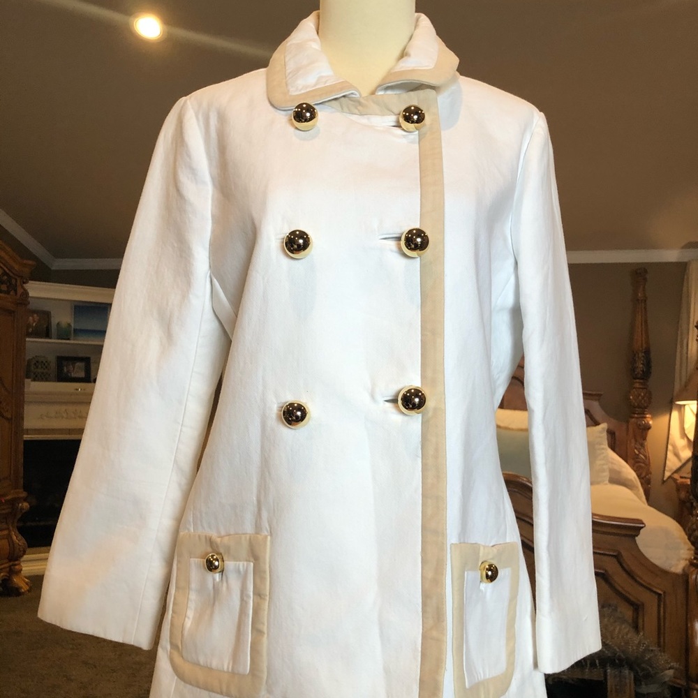Kate Spade White & Gold Bayle Jacket Size 8 - Picture 3 of 8